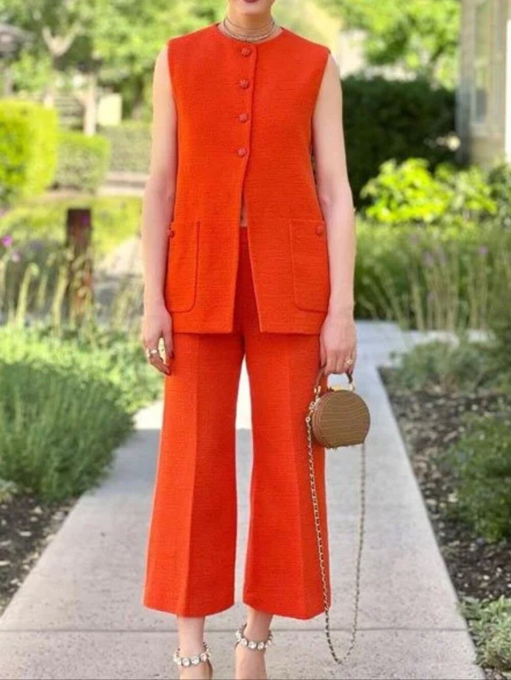 ZARA TEXTURED WEAVE PANTS WITH BUTTONS